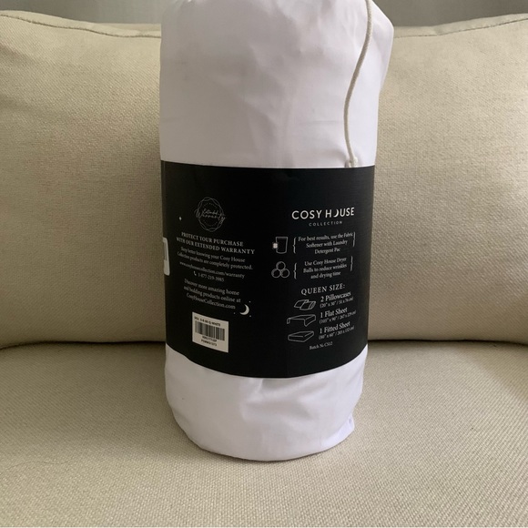 New $169 Luxury Bed Sheets Bamboo Viscose Blend in White - Picture 3 of 10